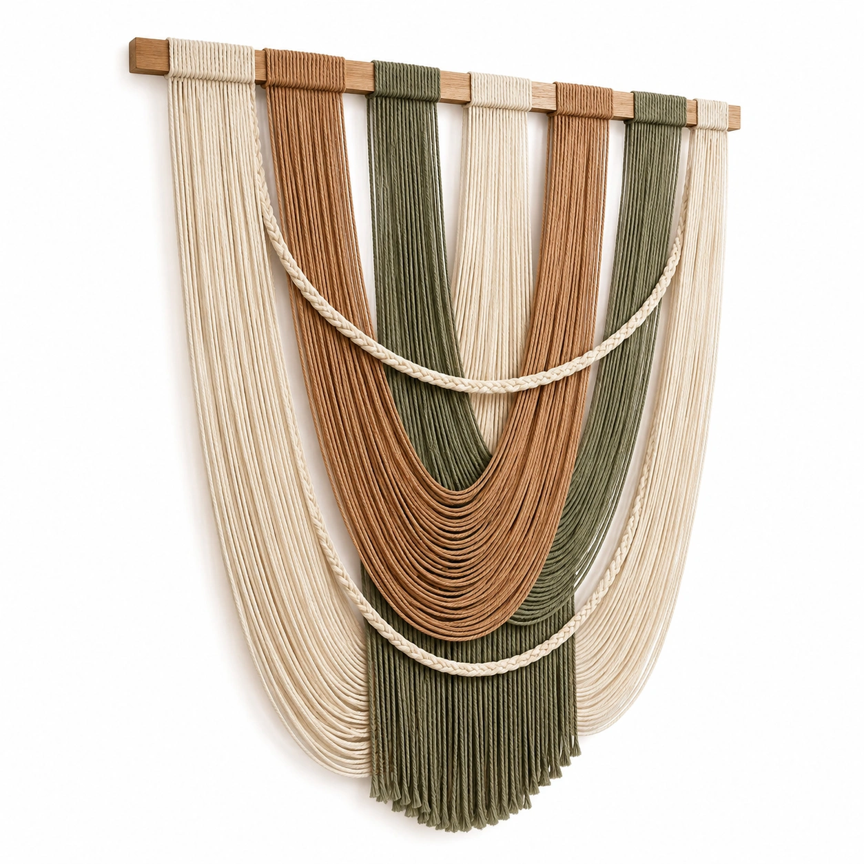 Tapiz Decorativo de Pared de Macramé Beige/Marrón/Verde 80x100 cm-LiVdina