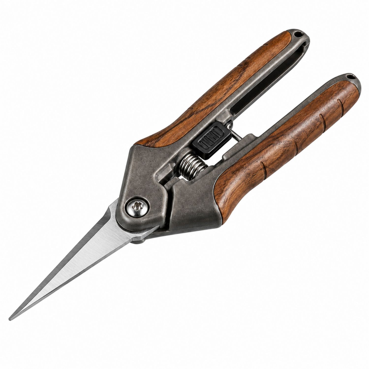 Forbici da Potatura 20cm con Manico in Legno e Lame Dritte