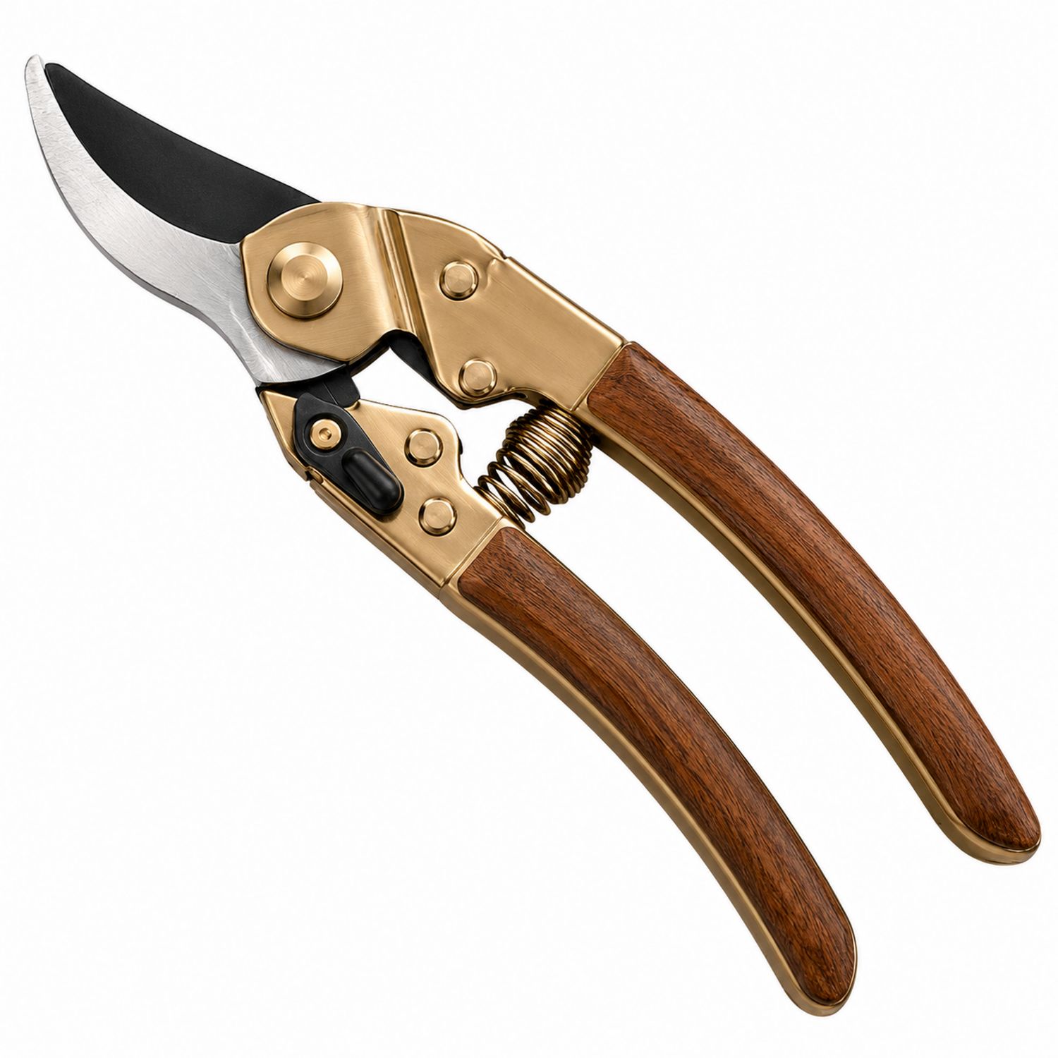 Forbici da potatura bypass in oro e legno