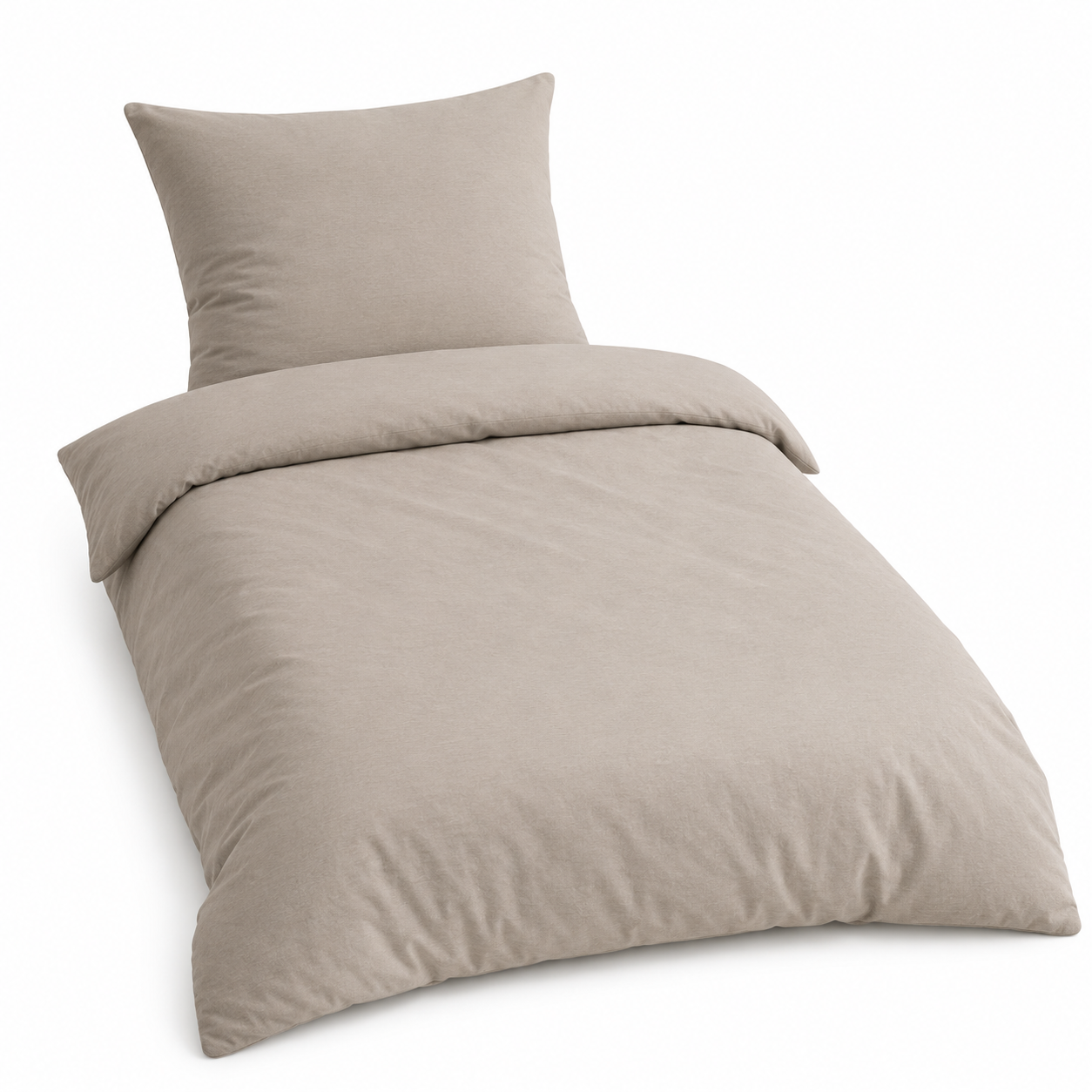 Jersey Bettwäsche-Set Greige 135x200 cm mit weicher T-Shirt-Haptik