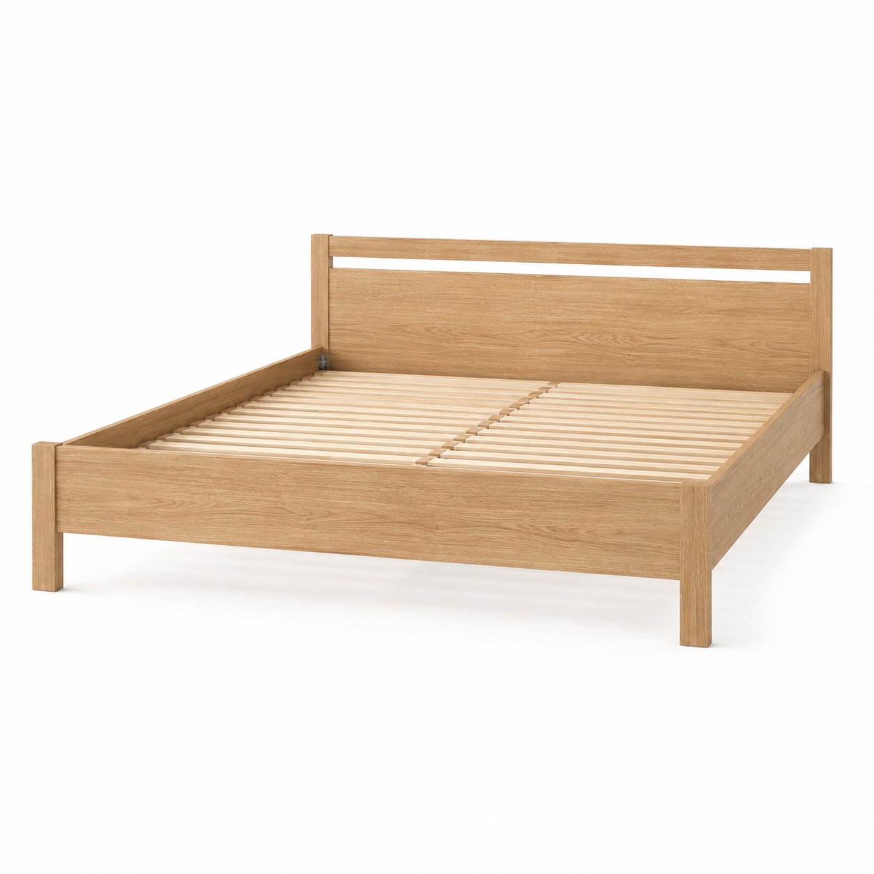 Holzoptik Bettgestell Eiche Natur 180x200 cm im skandinavischen Stil