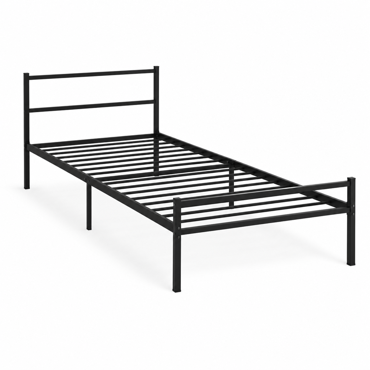Metallbett Schwarz 90x200 cm mit schlankem Rahmen