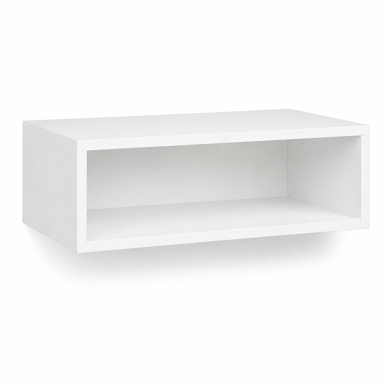 Schwebender Nachttisch Weiß 50 cm mit Ablagefach