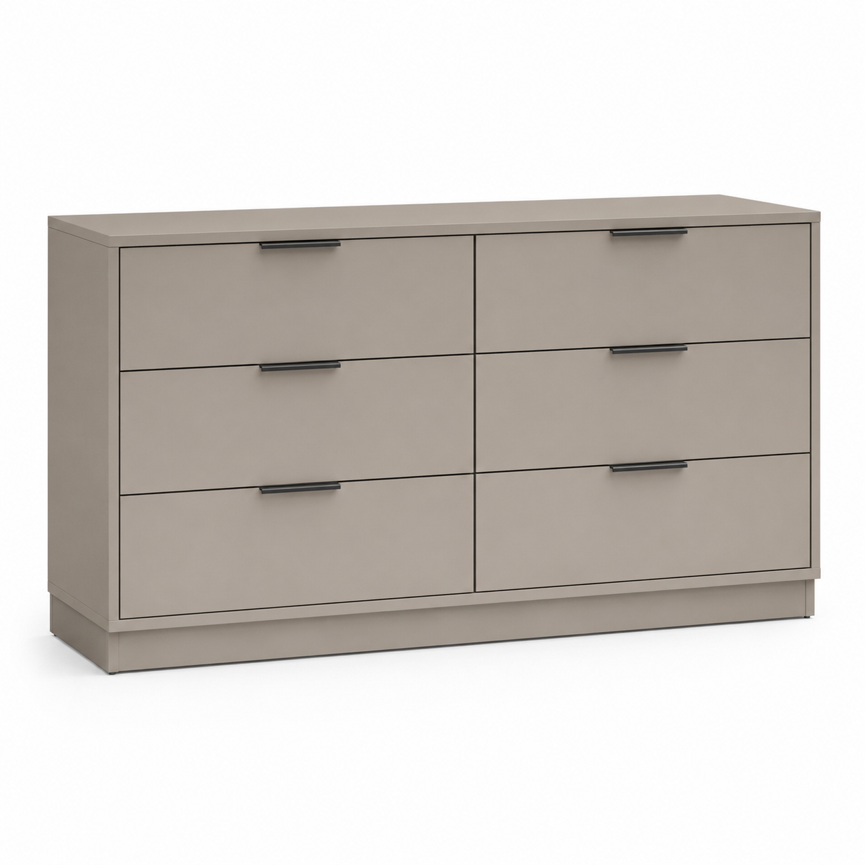 Schlafzimmer Kommode Greige 120 cm mit sechs Schubladen