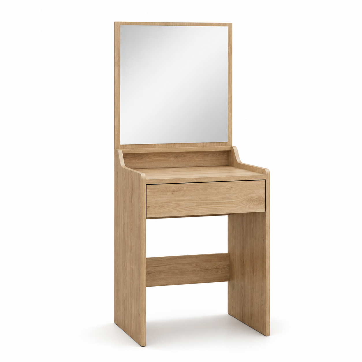 Schminktisch Eiche Natur 90 cm mit Spiegel und Schublade
