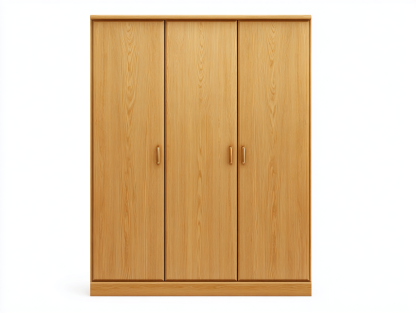 Armarios madera 120x55x190 cm natural 3 puertas diseño funcional-Lunakanest