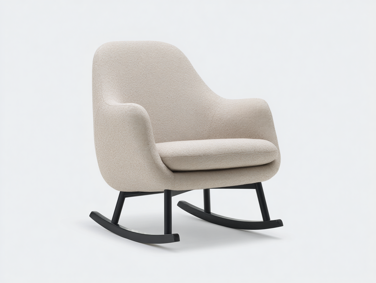 Mecedoras de tela color beige 82x76x95 cm para salón - diseño moderno-Lunakanest