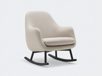 Mecedoras de tela color beige 82x76x95 cm para salón - diseño moderno-Lunakanest
