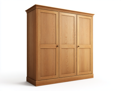 Armarios de madera con 3 puertas 180x58x200 cm - roble claro - para dormitorio - estilo clásico-Lunakanest