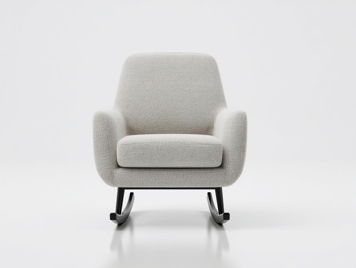 Mecedoras - tapizado de tela bouclé 72x88x96 cm - blanco roto - diseño moderno relajante-Lunakanest