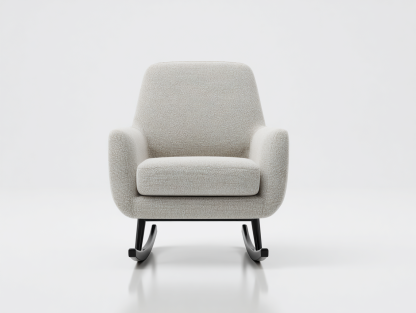 Mecedoras - tapizado de tela bouclé 72x88x96 cm - blanco roto - diseño moderno relajante-Lunakanest