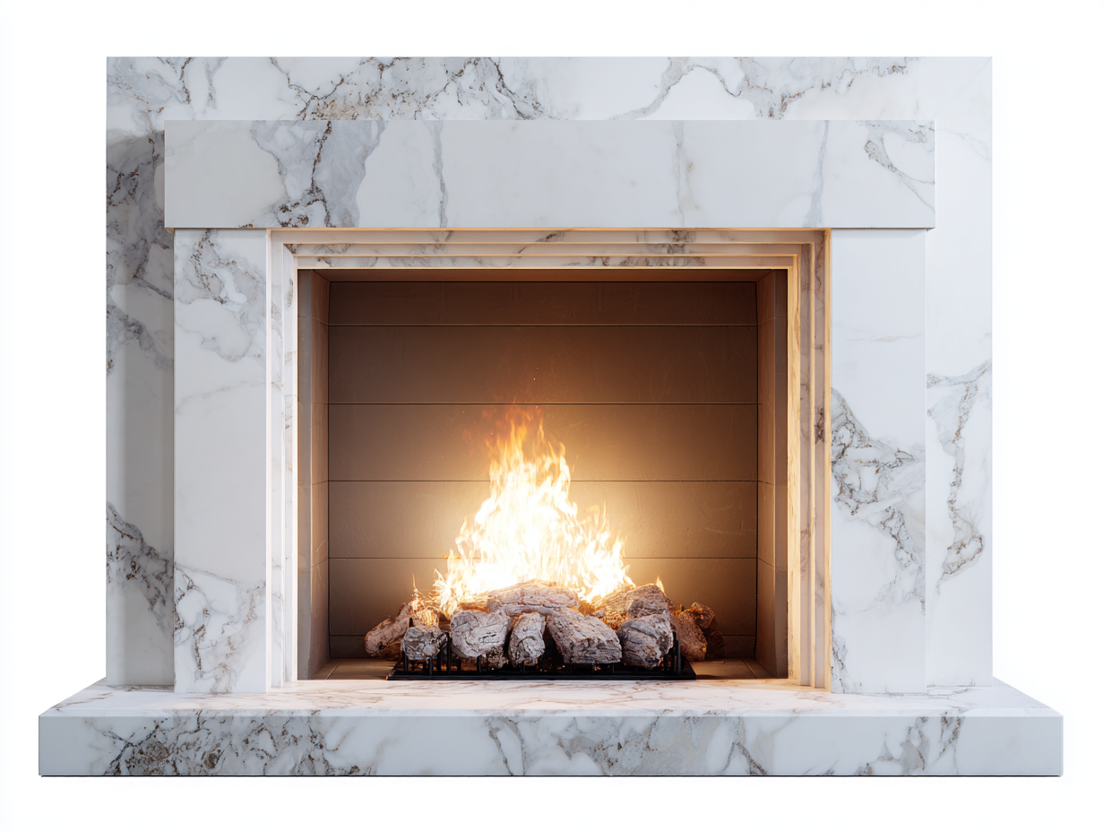 Chimeneas eléctricas de piedra sintética color blanco 150x35x110 cm para salón - diseño moderno-Lunakanest