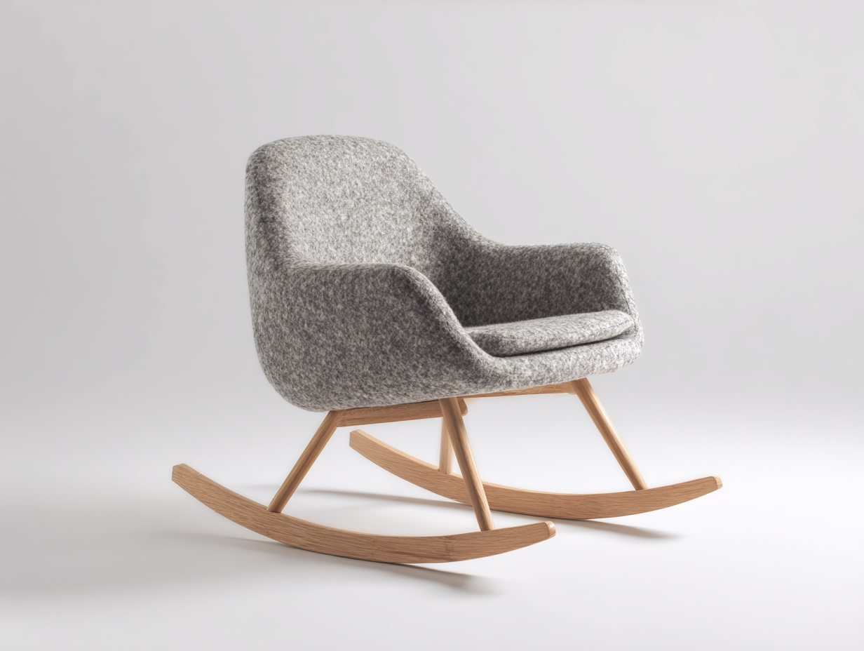 Mecedoras tela madera 85x70x88 cm gris claro diseño nórdico-Lunakanest