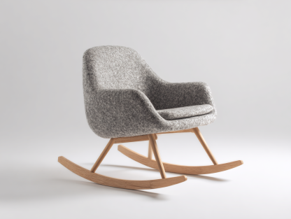 Mecedoras tela madera 85x70x88 cm gris claro diseño nórdico-Lunakanest