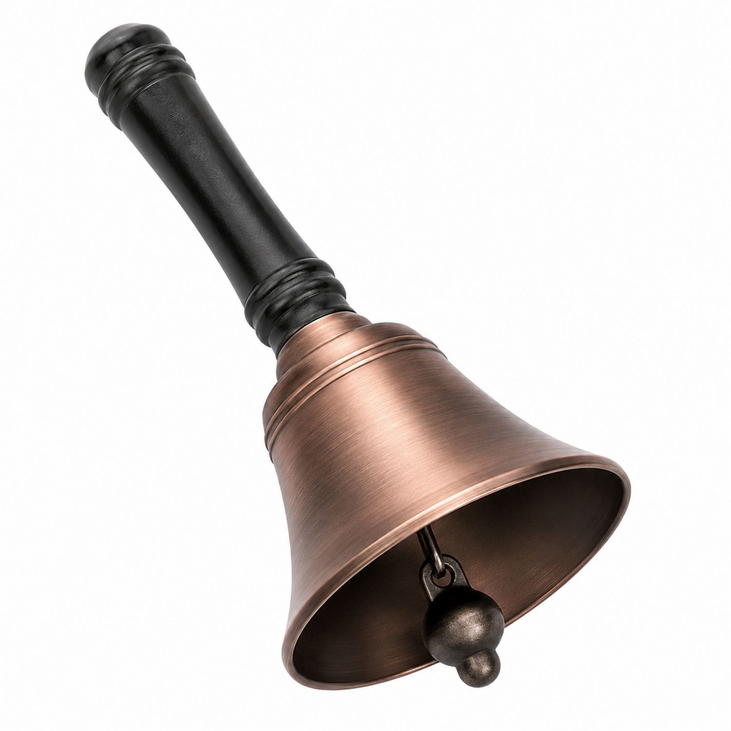 Elegante Handglocke in Bronze mit ergonomischem Holzgriff