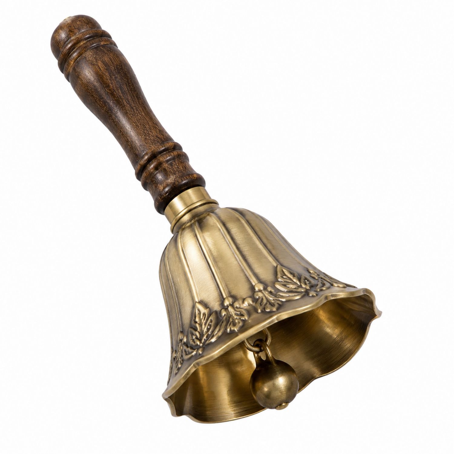 Handglocke Vintage Messing mit Holzgriff