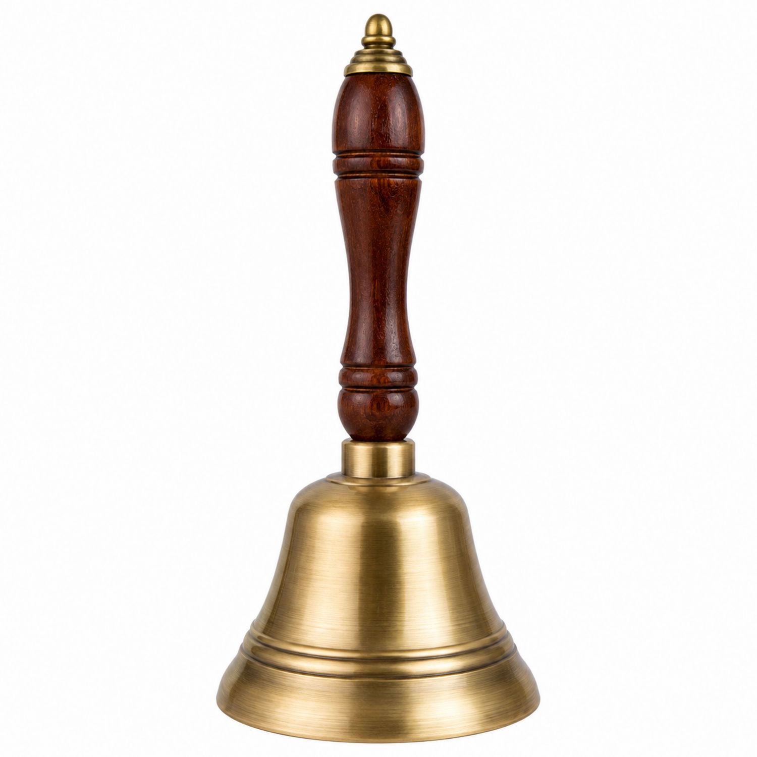 Handglocke aus Messing mit Holzgriff im Retro-Stil