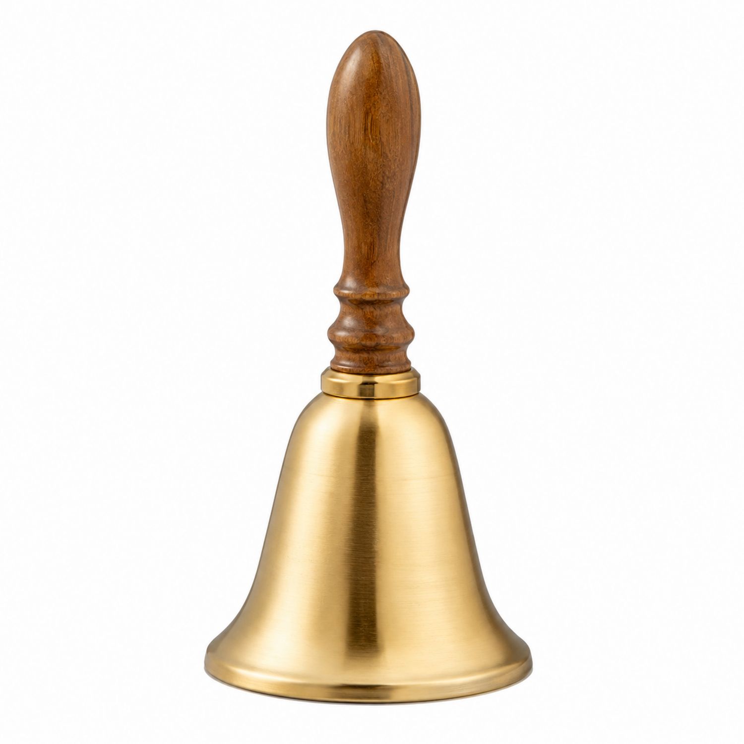 Handklingel aus Messing mit Holzgriff - Gold/Braun, 10x20cm