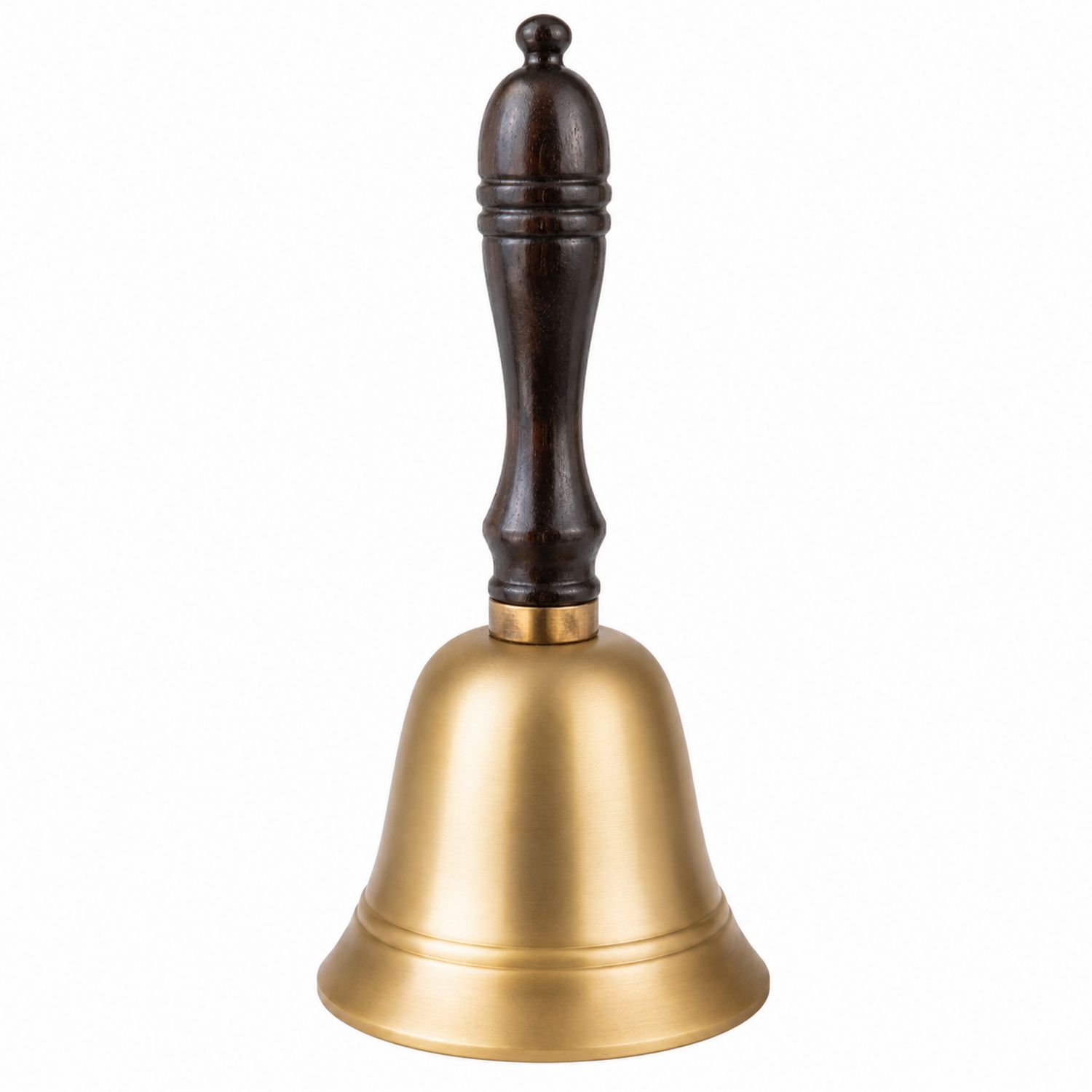 Goldene Handglocke mit ergonomischem Holzgriff