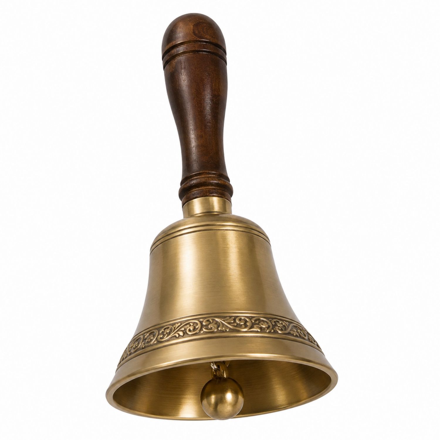 Handglocke aus Messing mit Holzgriff, Vintage-Stil, 25cm