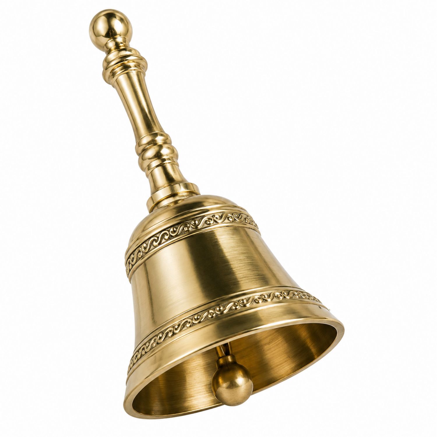 Elegante Handglocke aus Messing mit Gravur – 9 cm x 20 cm