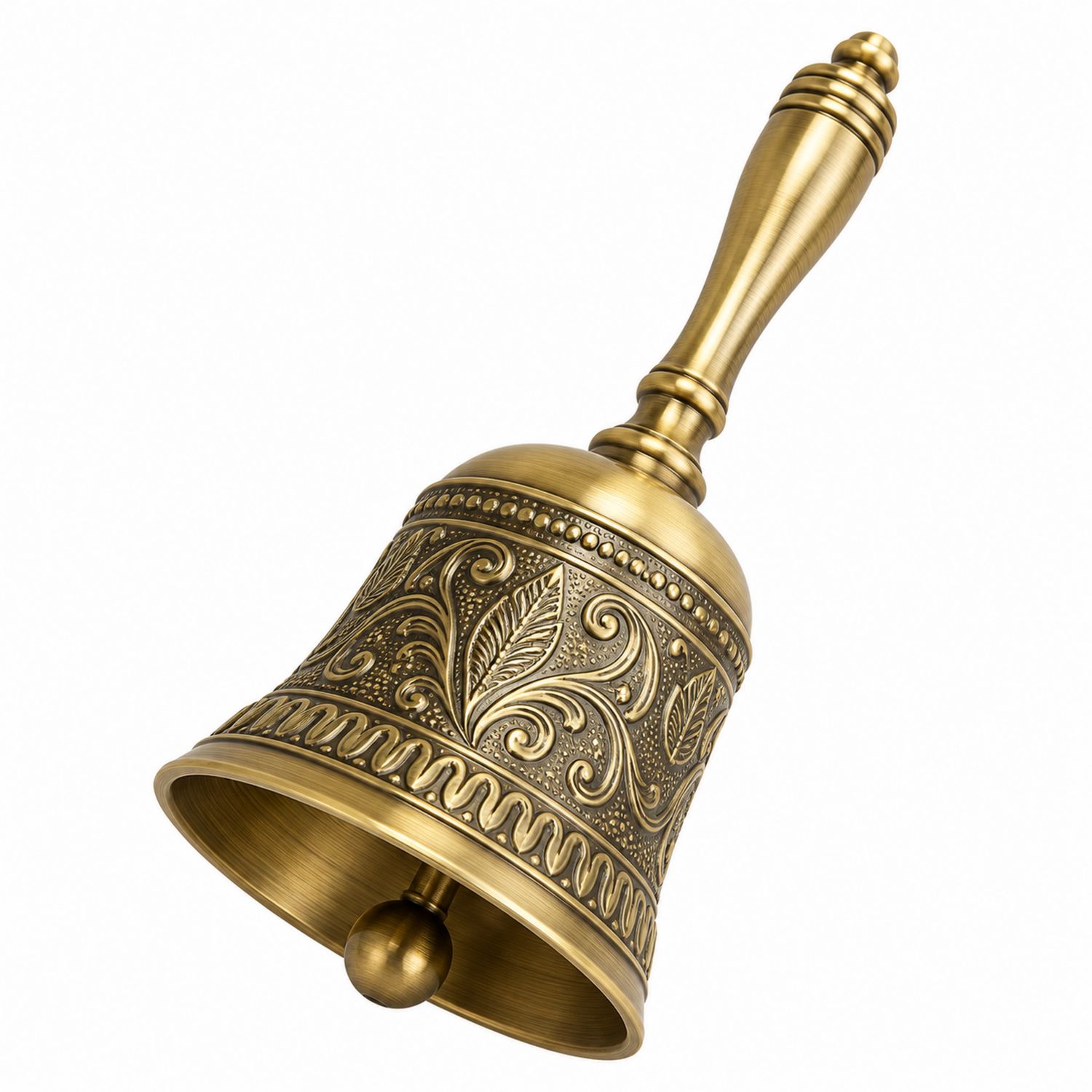 Vintage Messing Handglocke mit Gravur