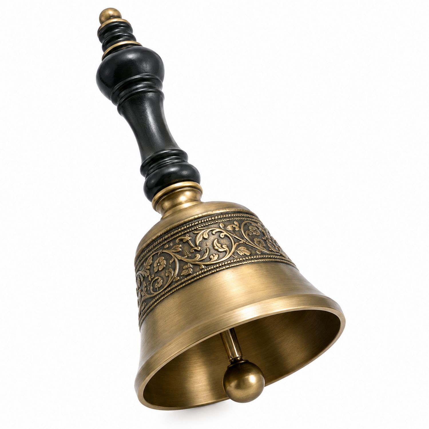 Retro Handglocke aus Messing mit Holzgriff