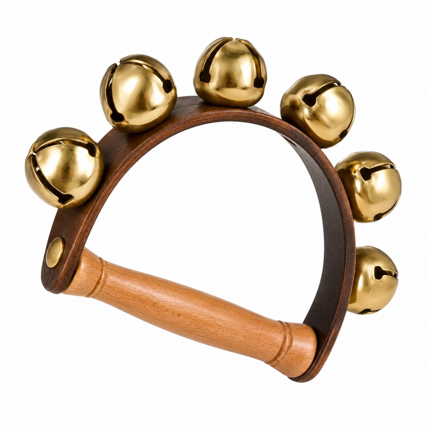 Handglöckchen mit ergonomischem Holzgriff und Messingglocken