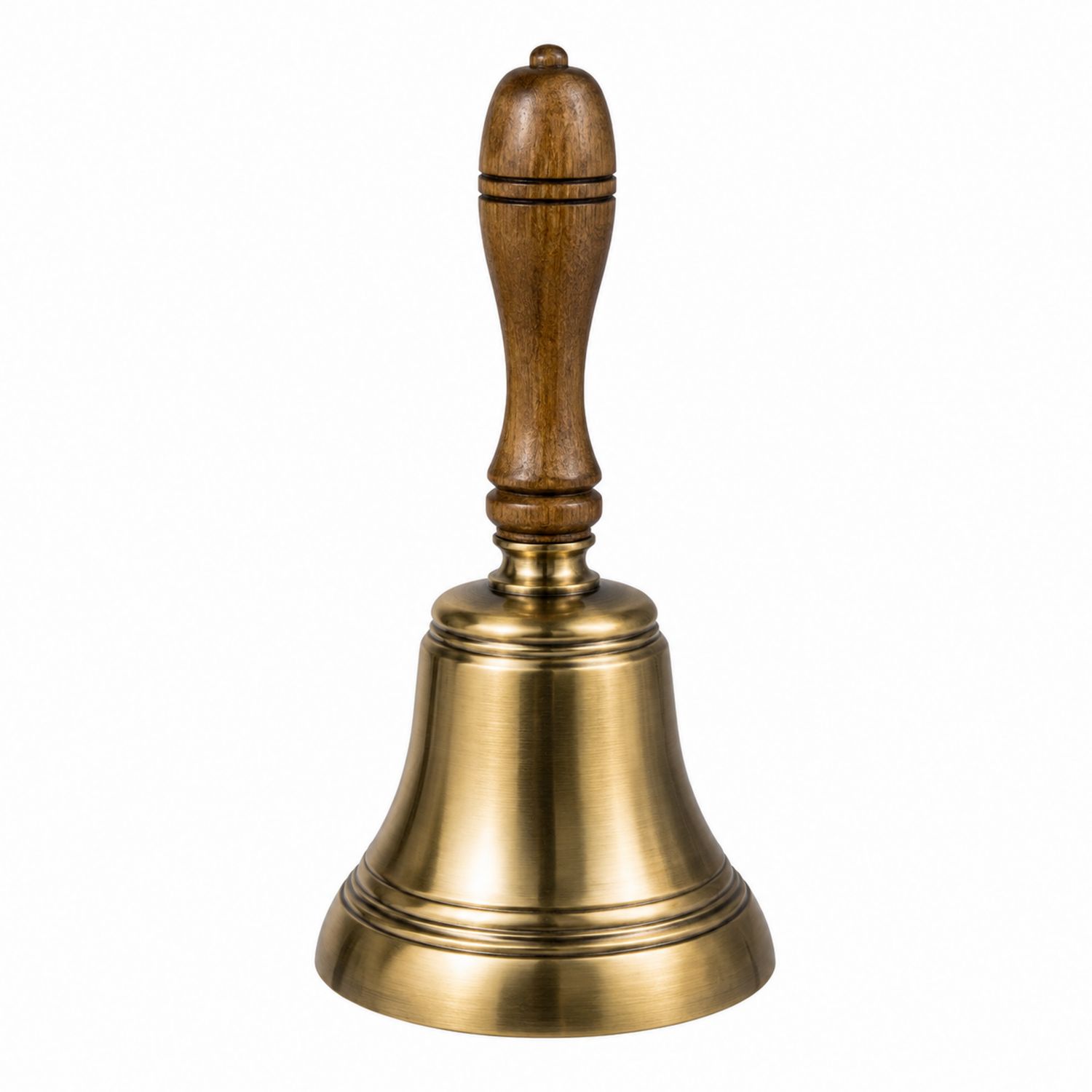 Bronze Handglocke mit Holzgriff Retro 10x20cm