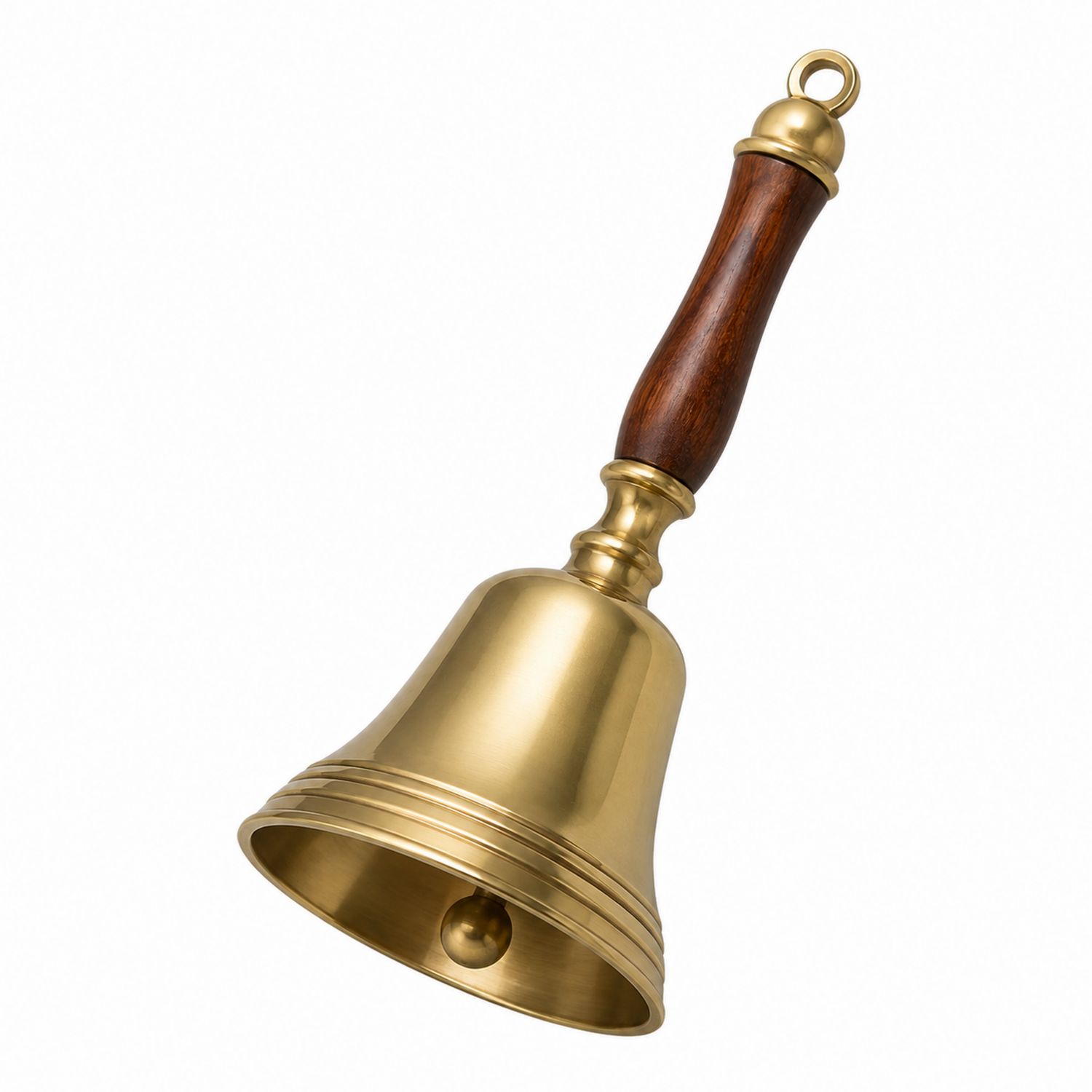 Messing-Handglocke mit Holzgriff, 10 cm x 20 cm