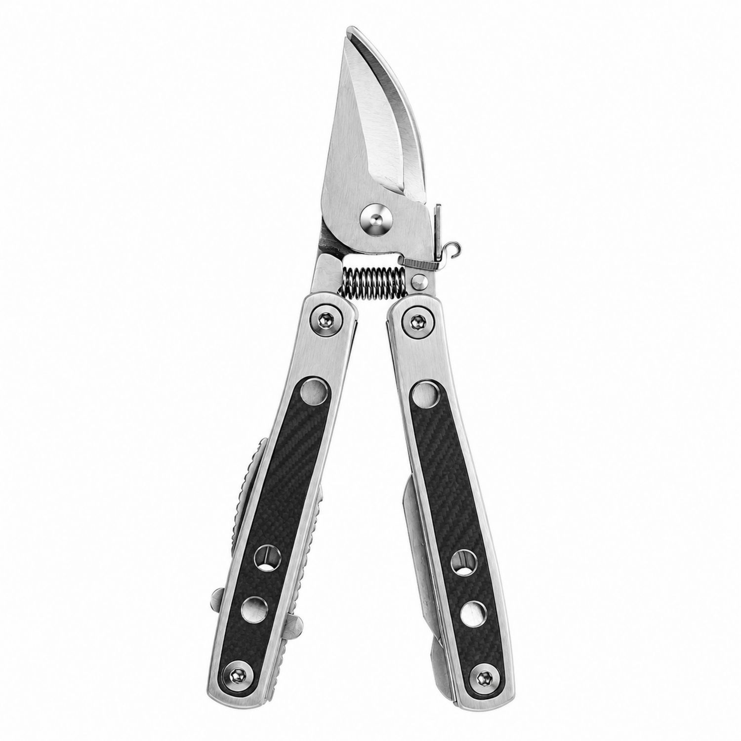 Tijeras Plegables Multiusos de Acero Inoxidable Plata/Negro