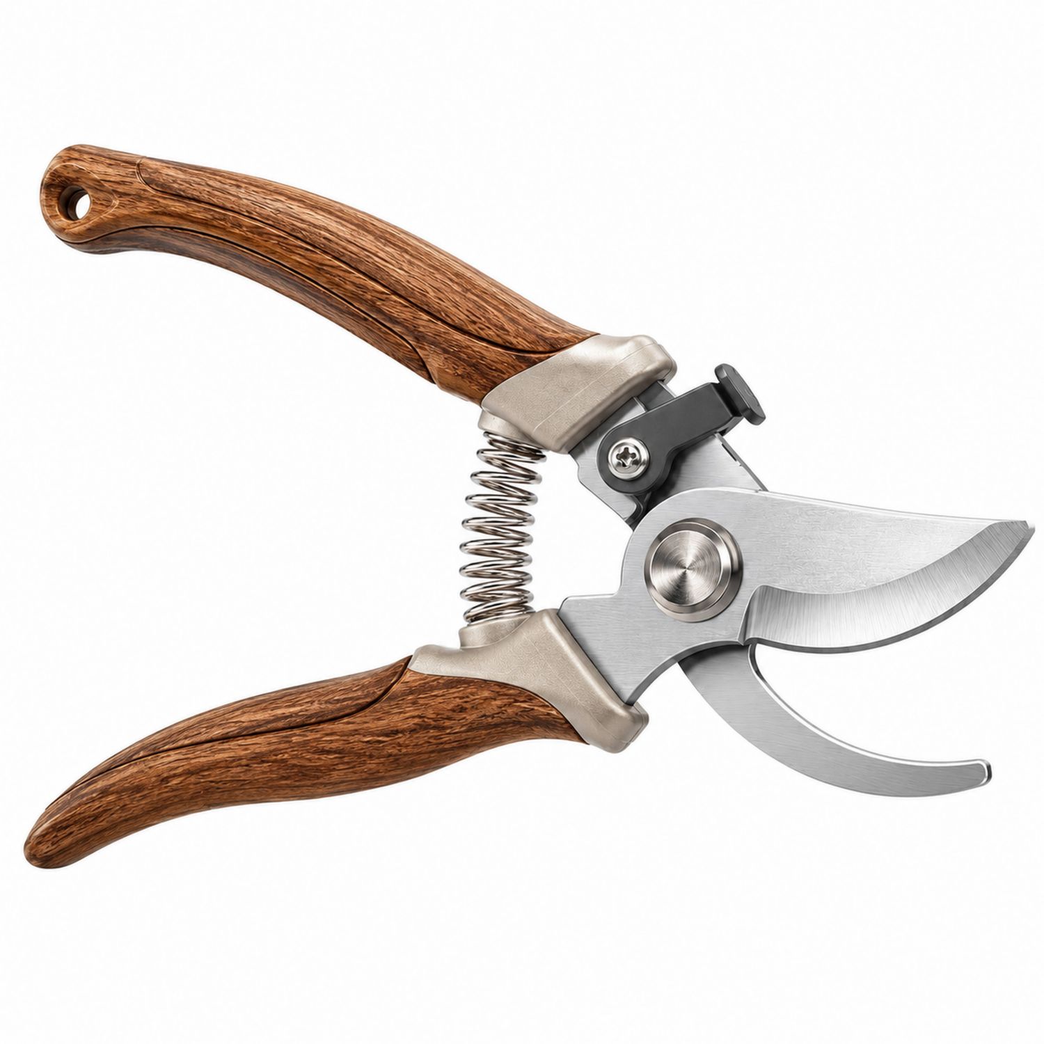 Tijeras de Podar con Mango de Madera y Cuchilla de Acero Inoxidable