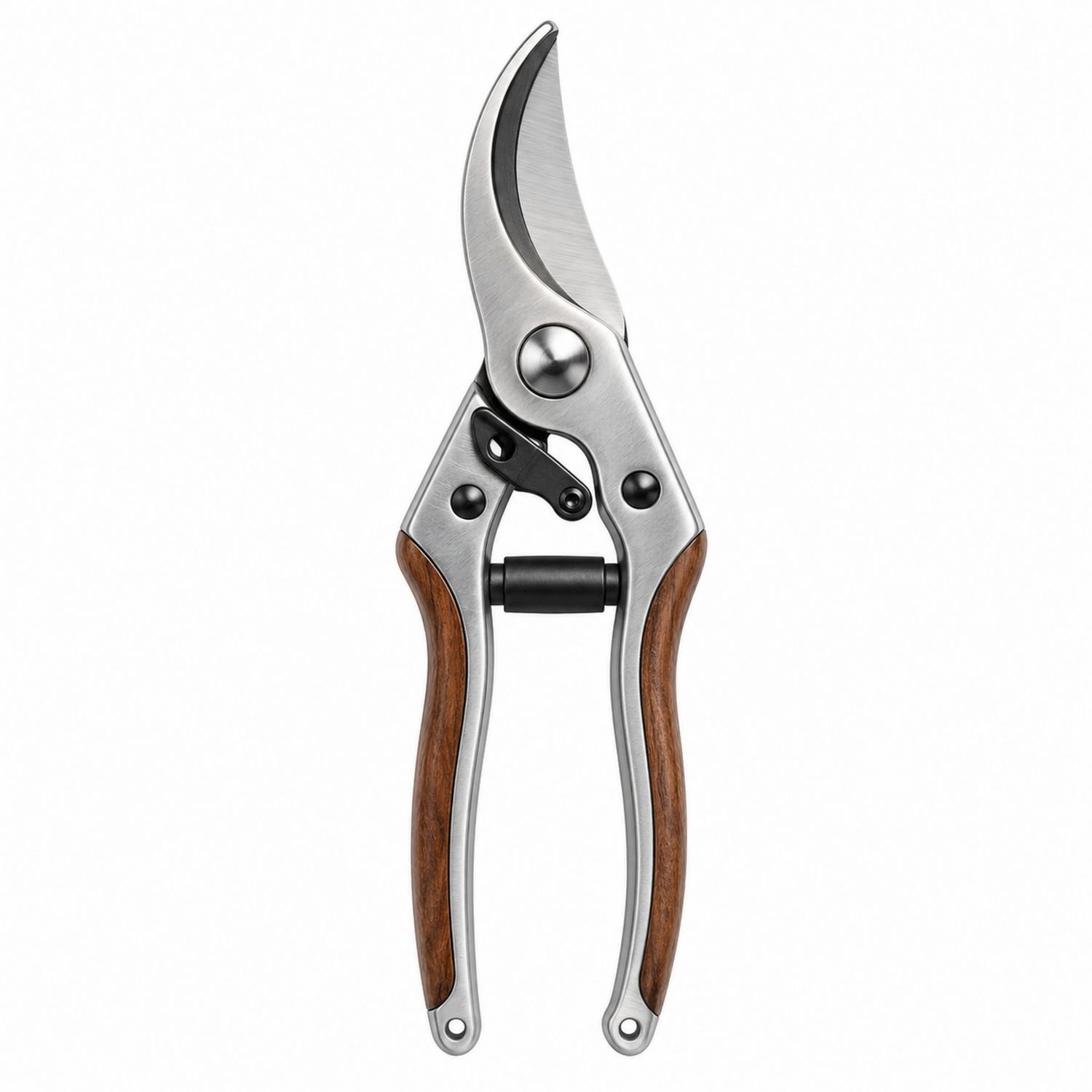 Tijeras de Podar de Acero Inoxidable con Mango de Madera Ergonómico
