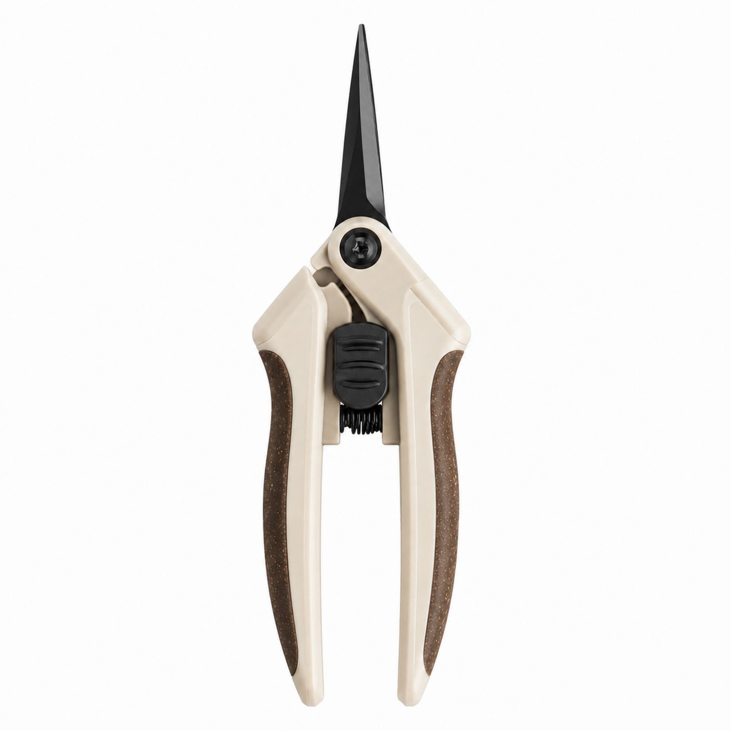 Tijeras de Poda de Precisión con Cuchilla Recta y Mango Ergonómico Beige