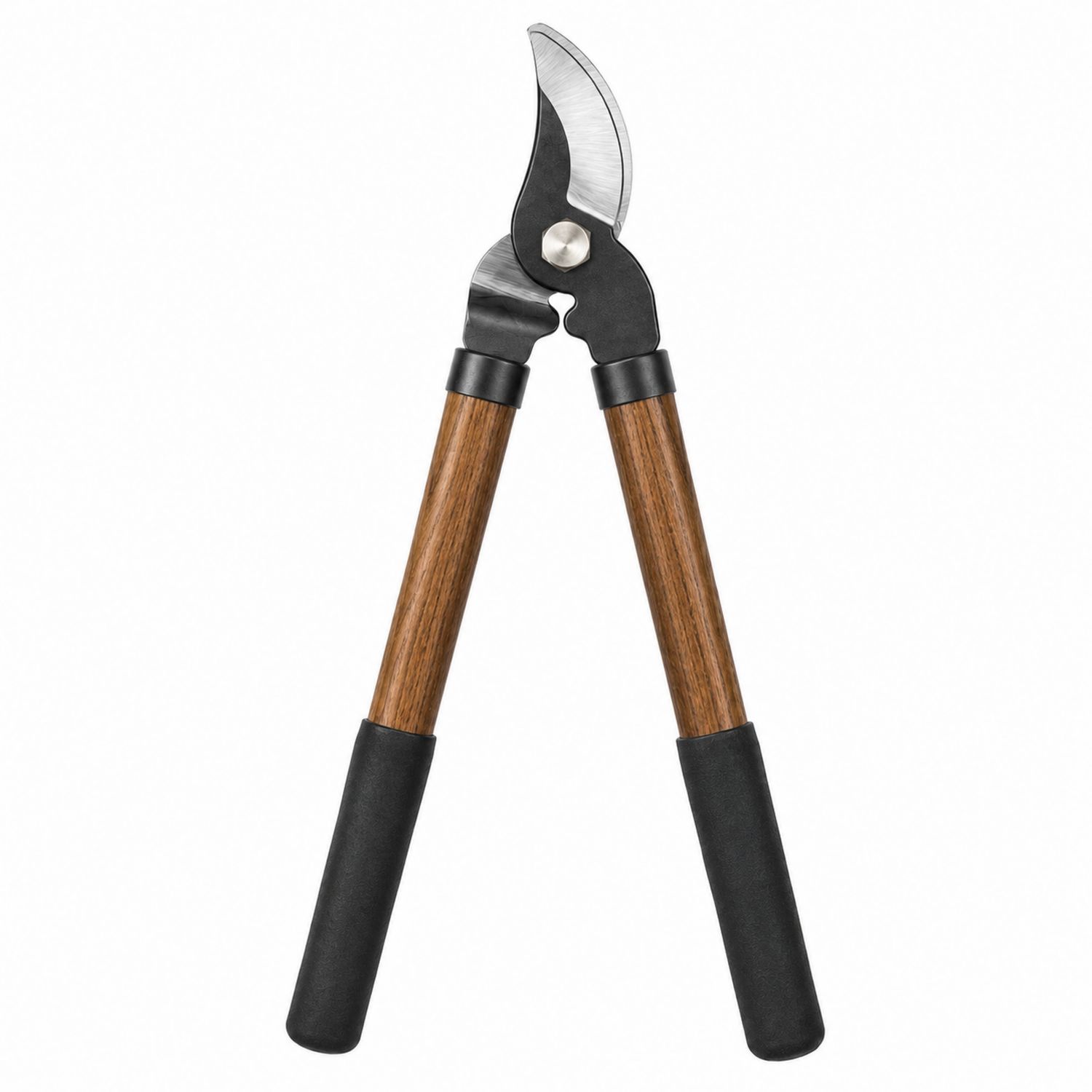 Tijeras de Podar Bypass con Mango de Madera y Agarre Negro