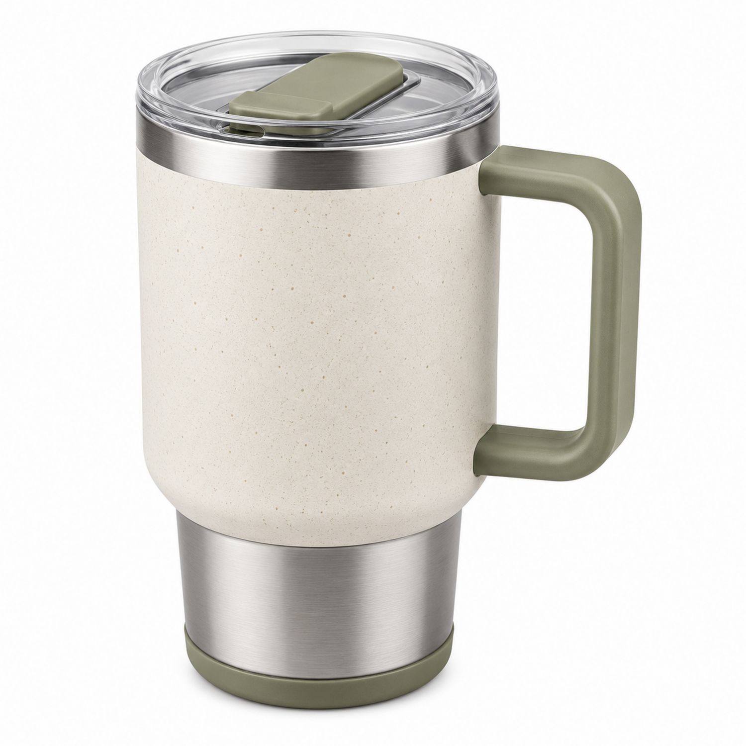 Thermobecher mit Griff 350ml Beige Grün