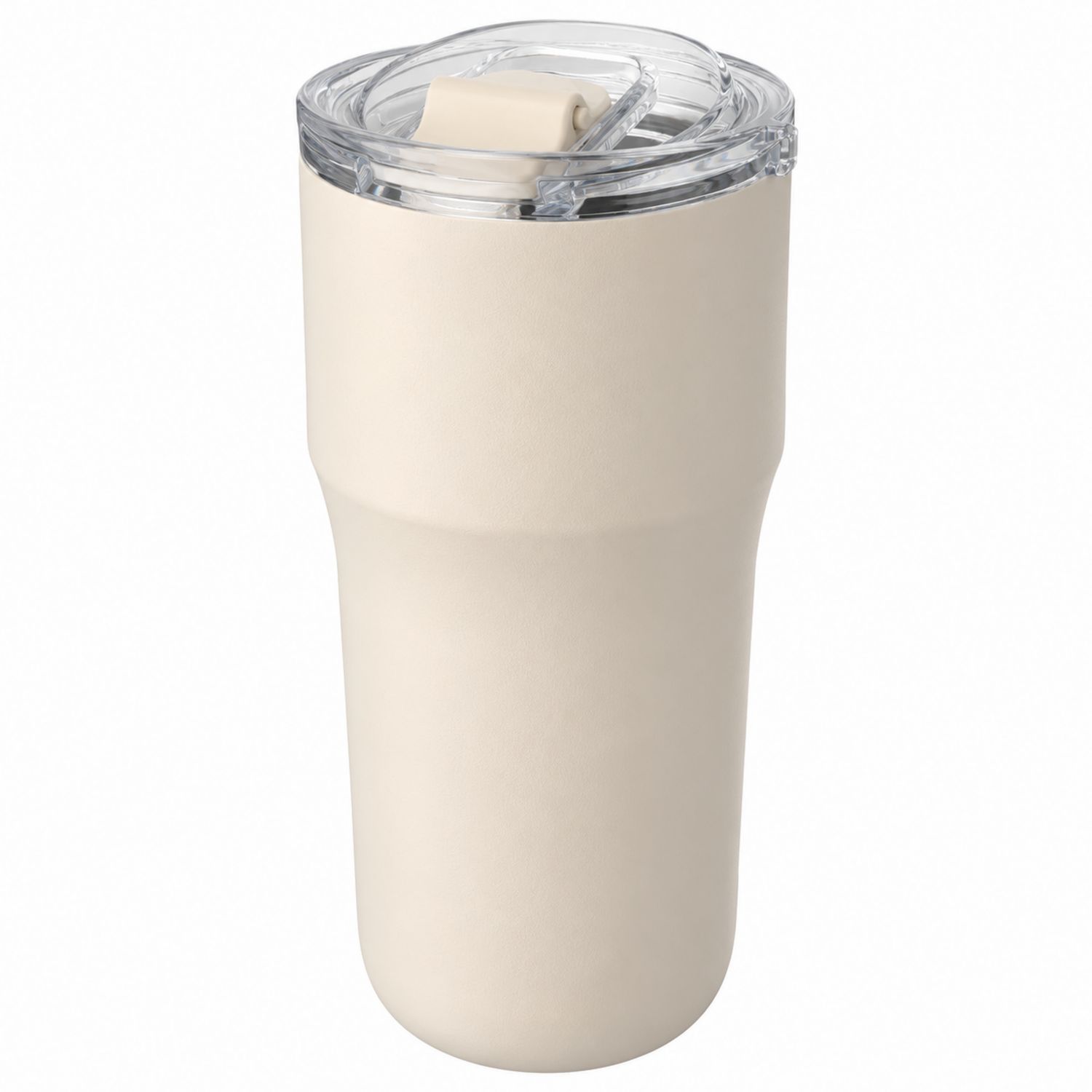 Beiger Thermobecher 500ml mit durchsichtigem Deckel