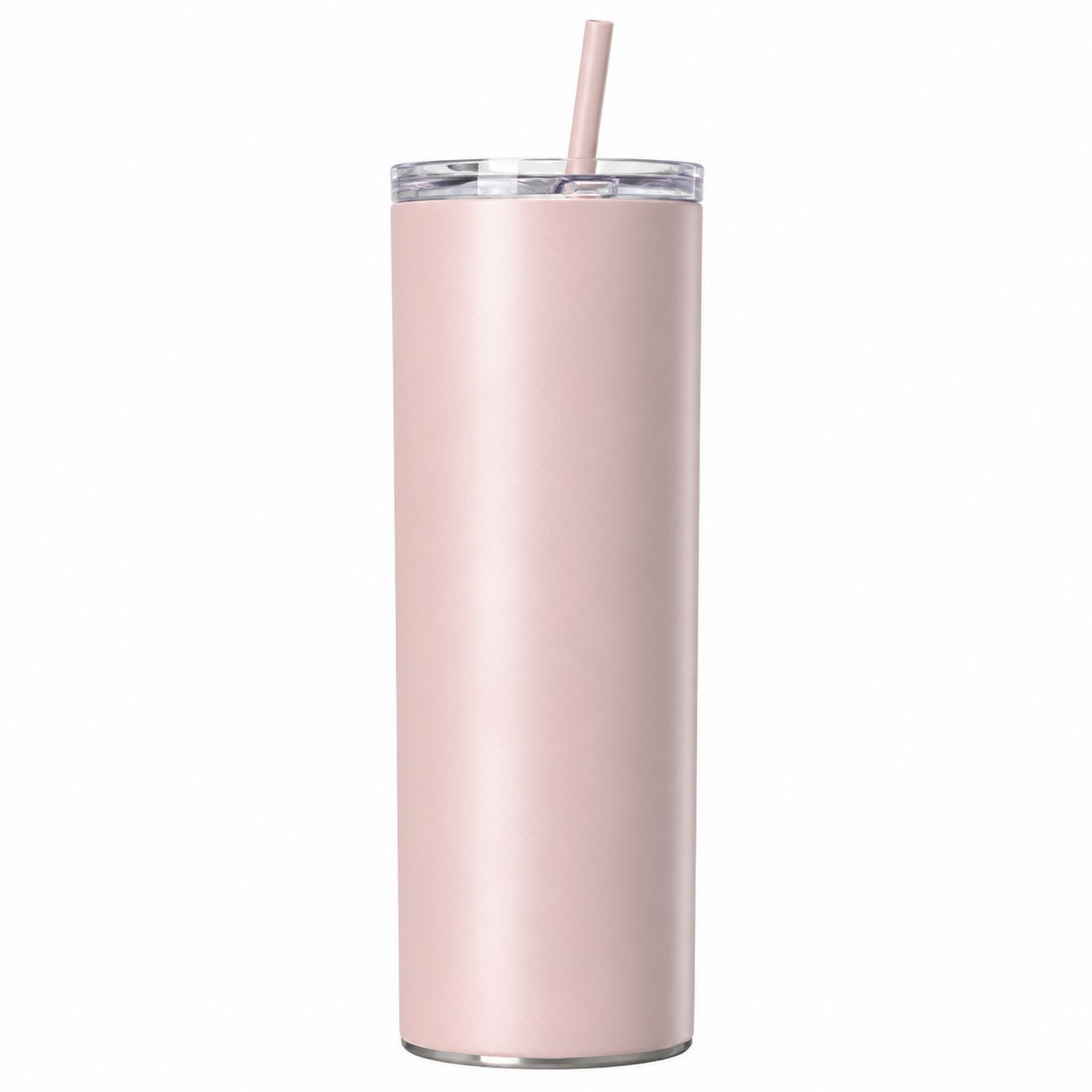 Rosa Thermobecher mit Strohhalm 500ml