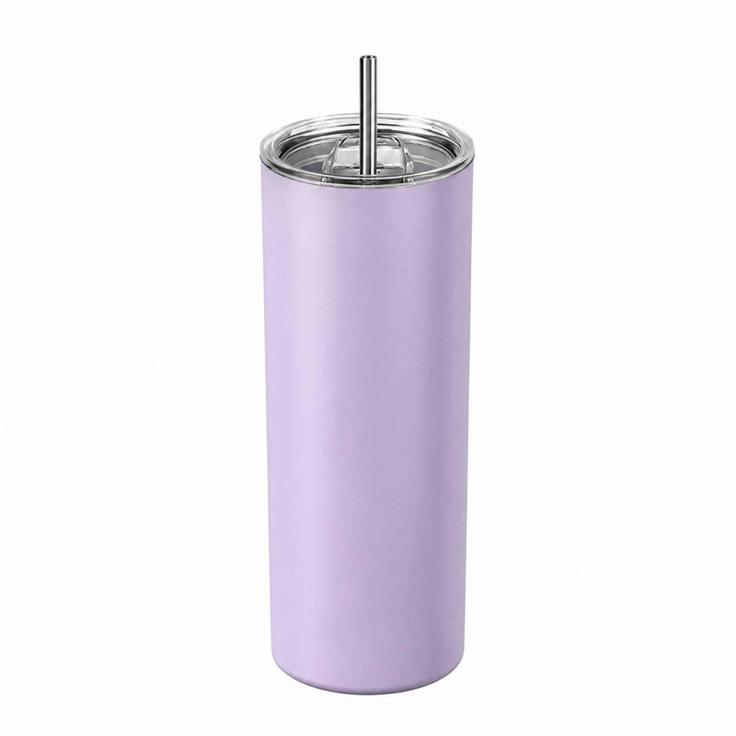 Isolierbecher Lila 500ml mit Edelstahl-Trinkhalm