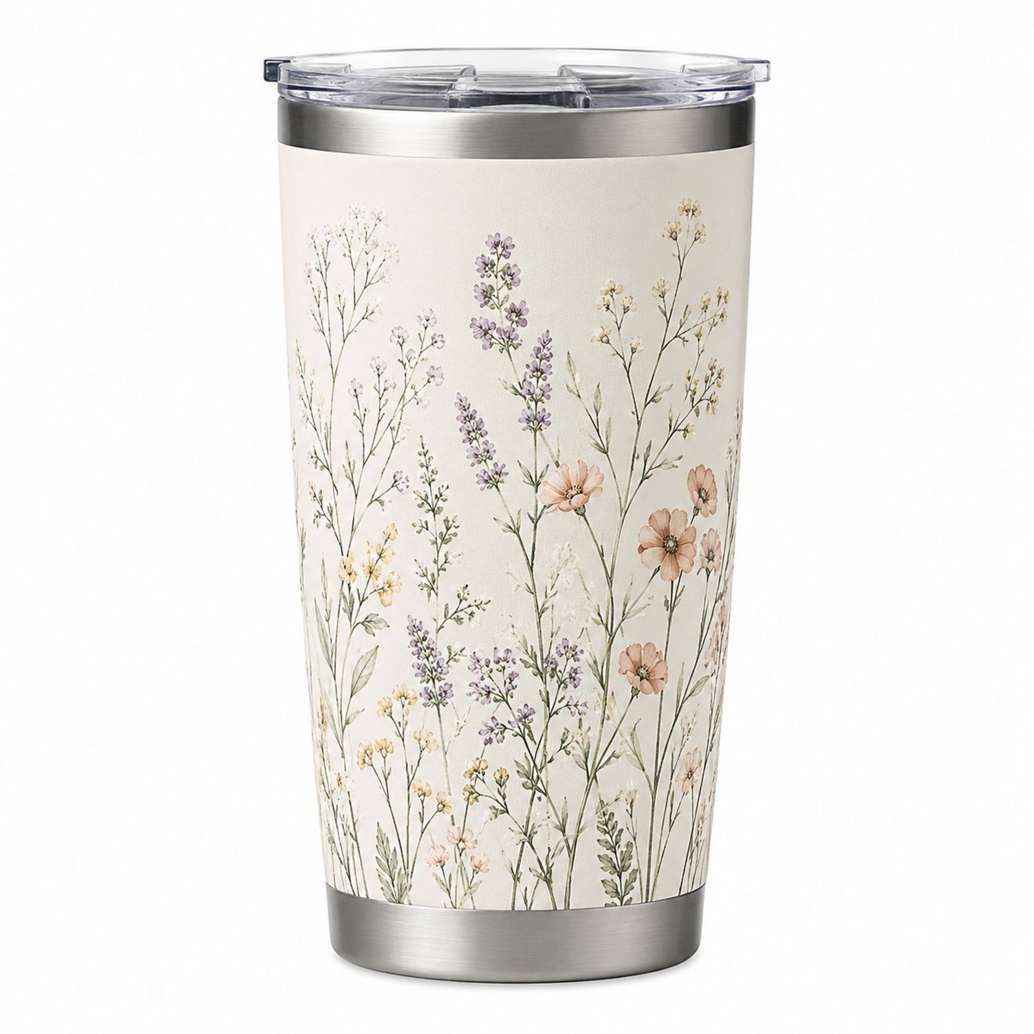 Thermobecher 500ml mit floralem Design Edelstahl Mehrfarbig