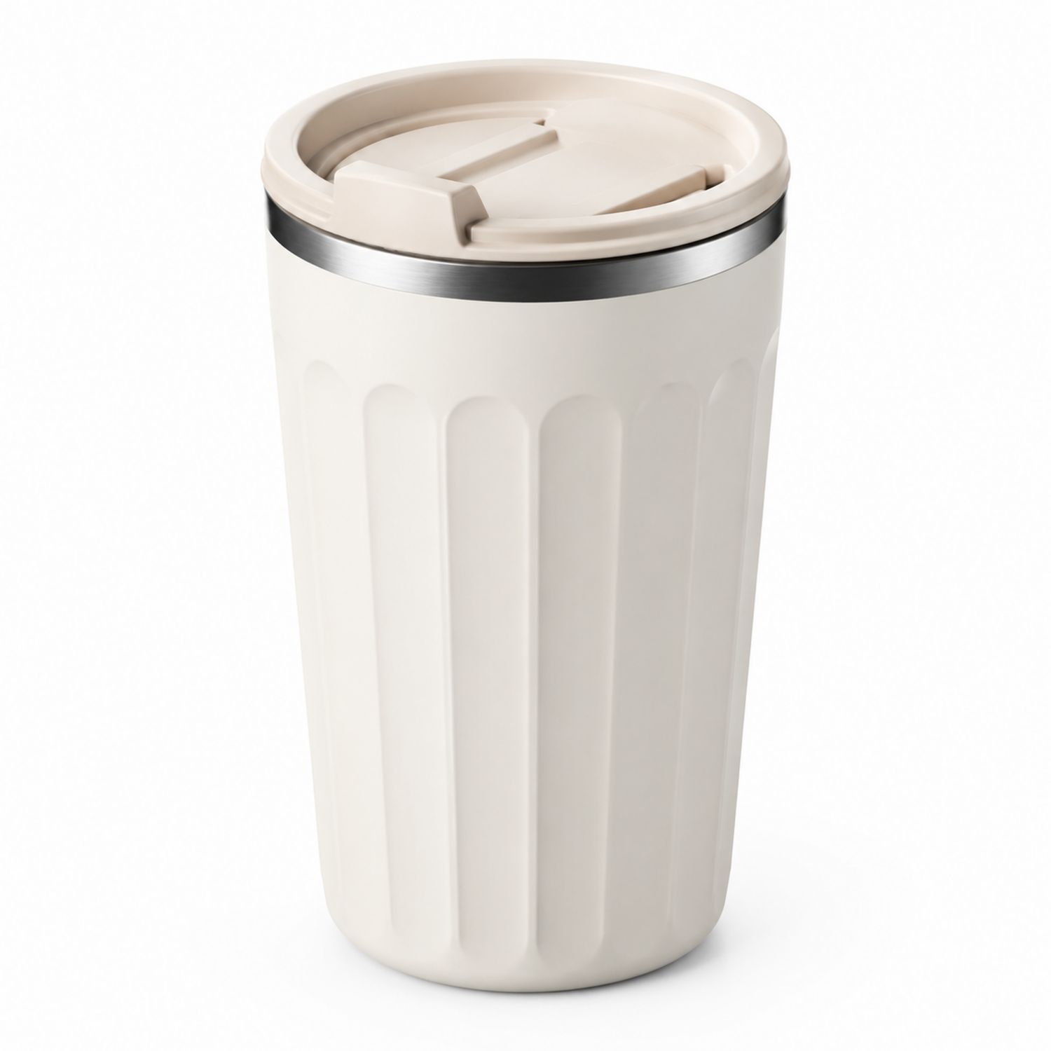 Thermobecher 380ml Creme mit auslaufsicherem Deckel