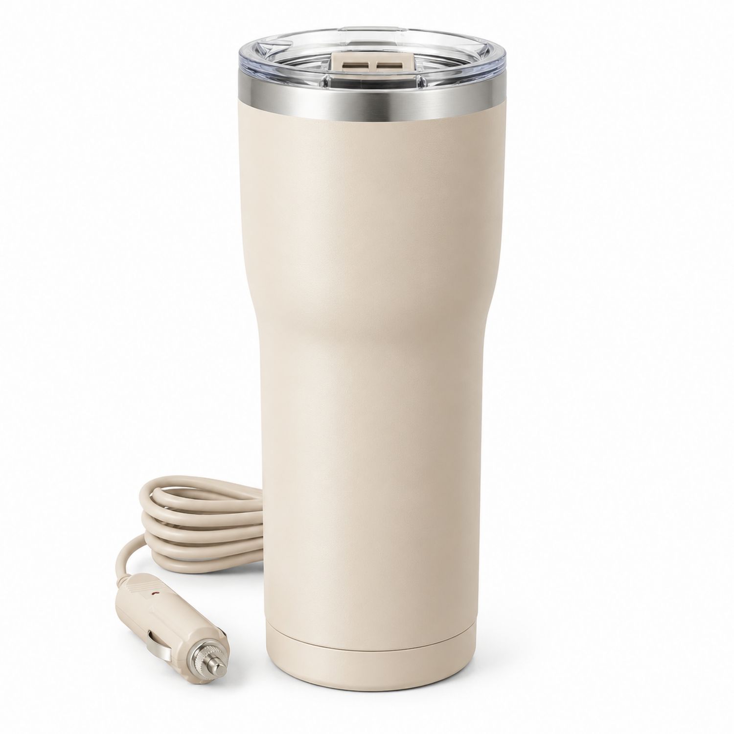 Elektrischer Auto-Thermobecher mit Heizfunktion, Beige, 450ml
