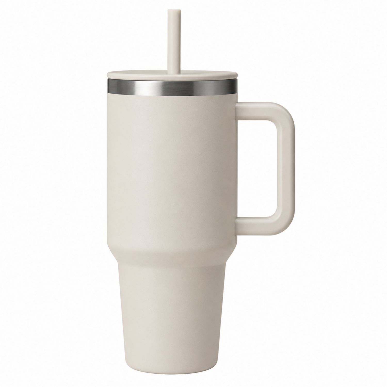 Beiger Thermobecher mit Henkel, 600ml