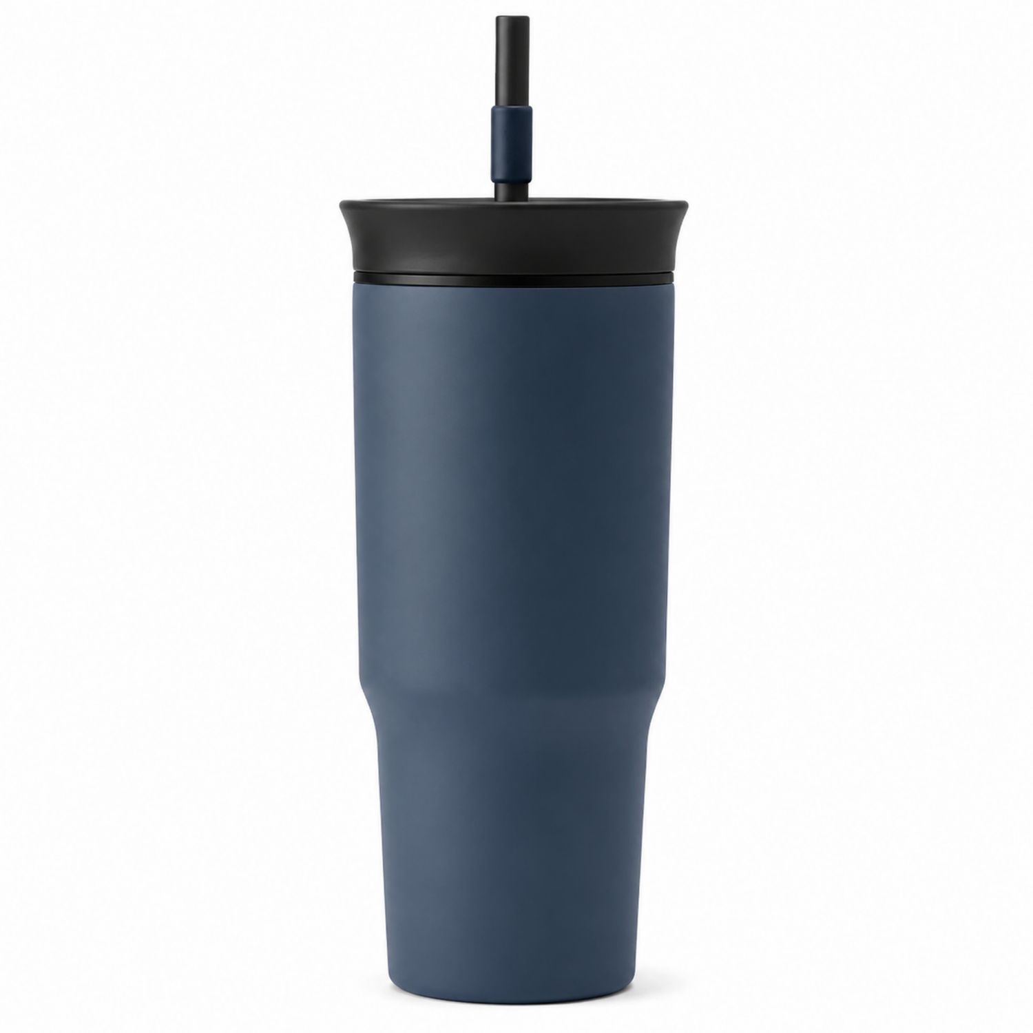 Doppelwandiger Thermobecher mit Strohhalm Blau 600ml
