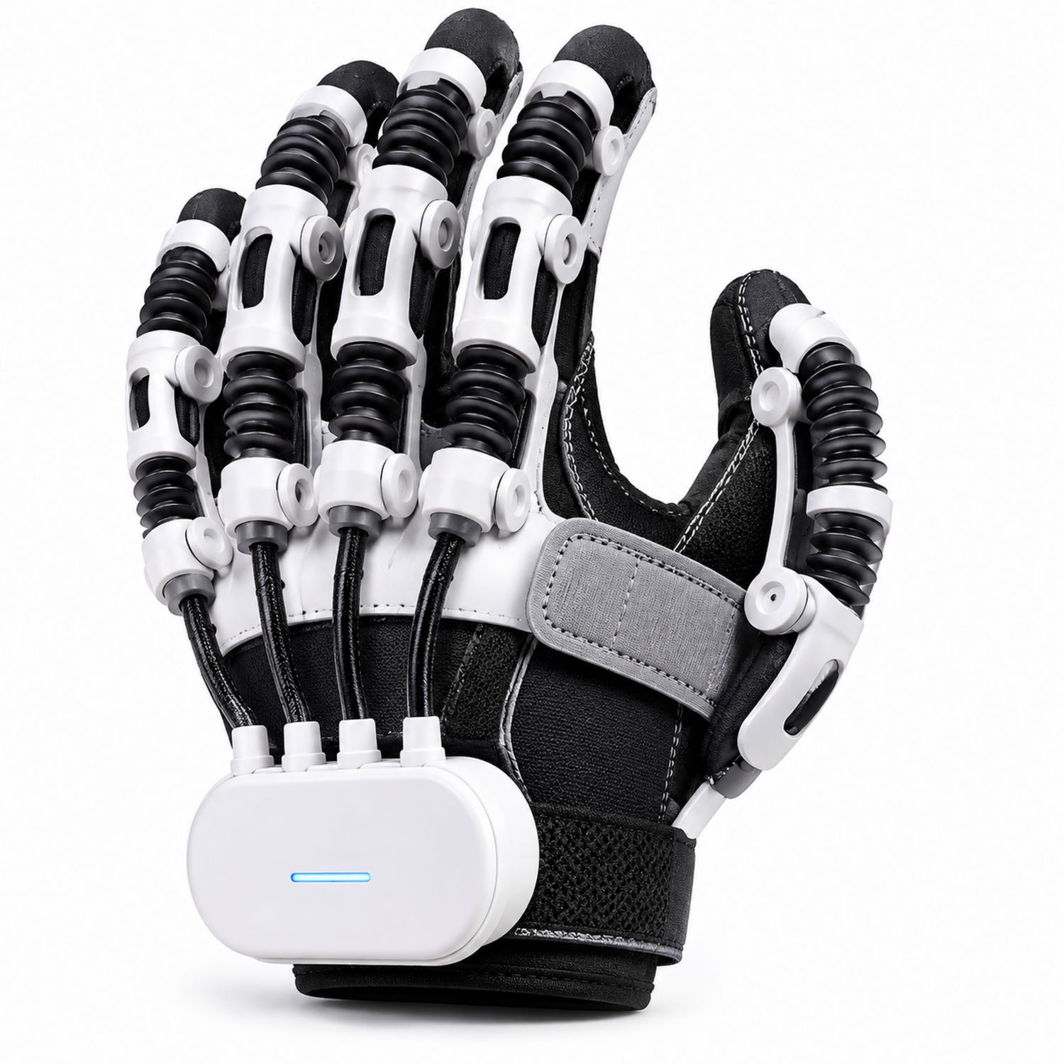 Guanto Robotico Nero/Bianco per Riabilitazione Mani con Regolazione Pneumatico