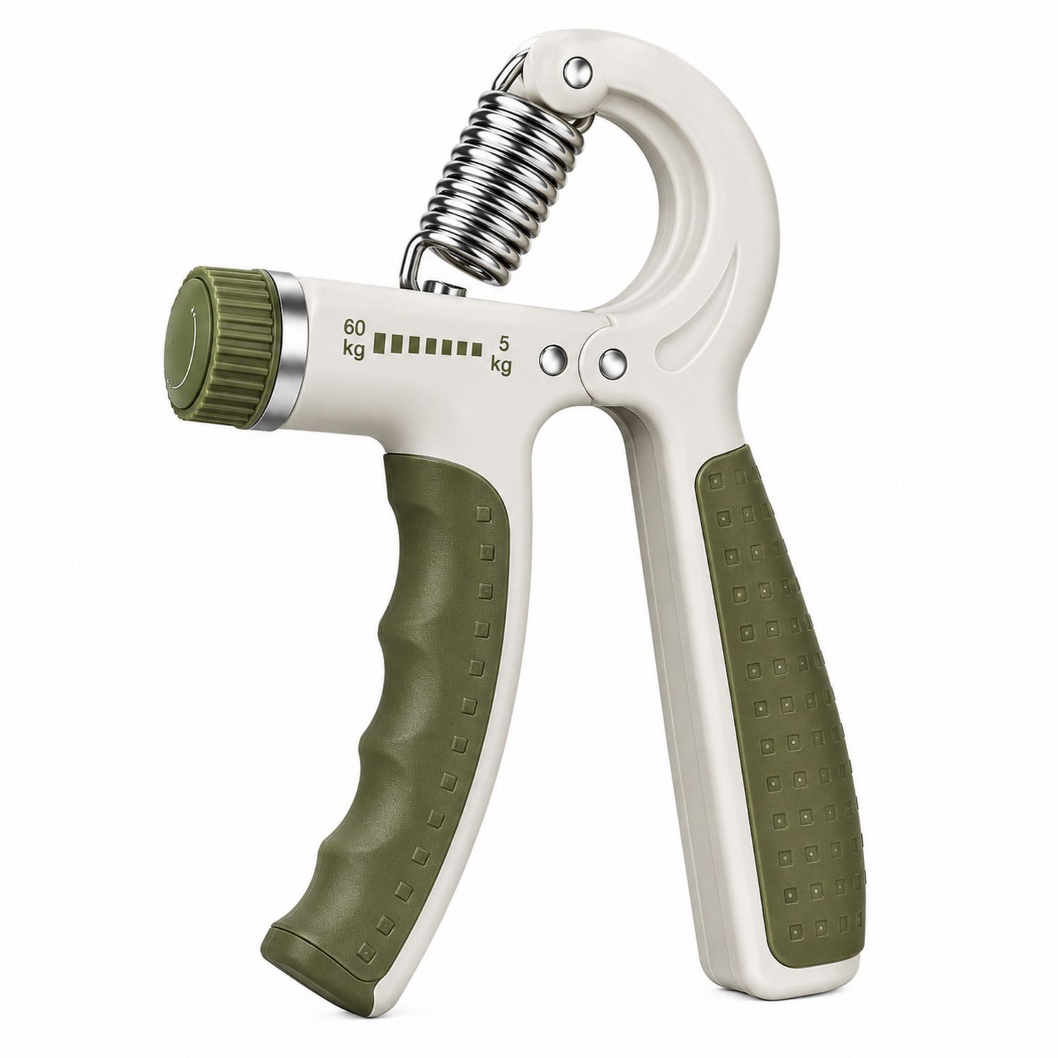 Pinza per Allenamento Mano con Resistenza Regolabile 5-60 kg Verde/Beige