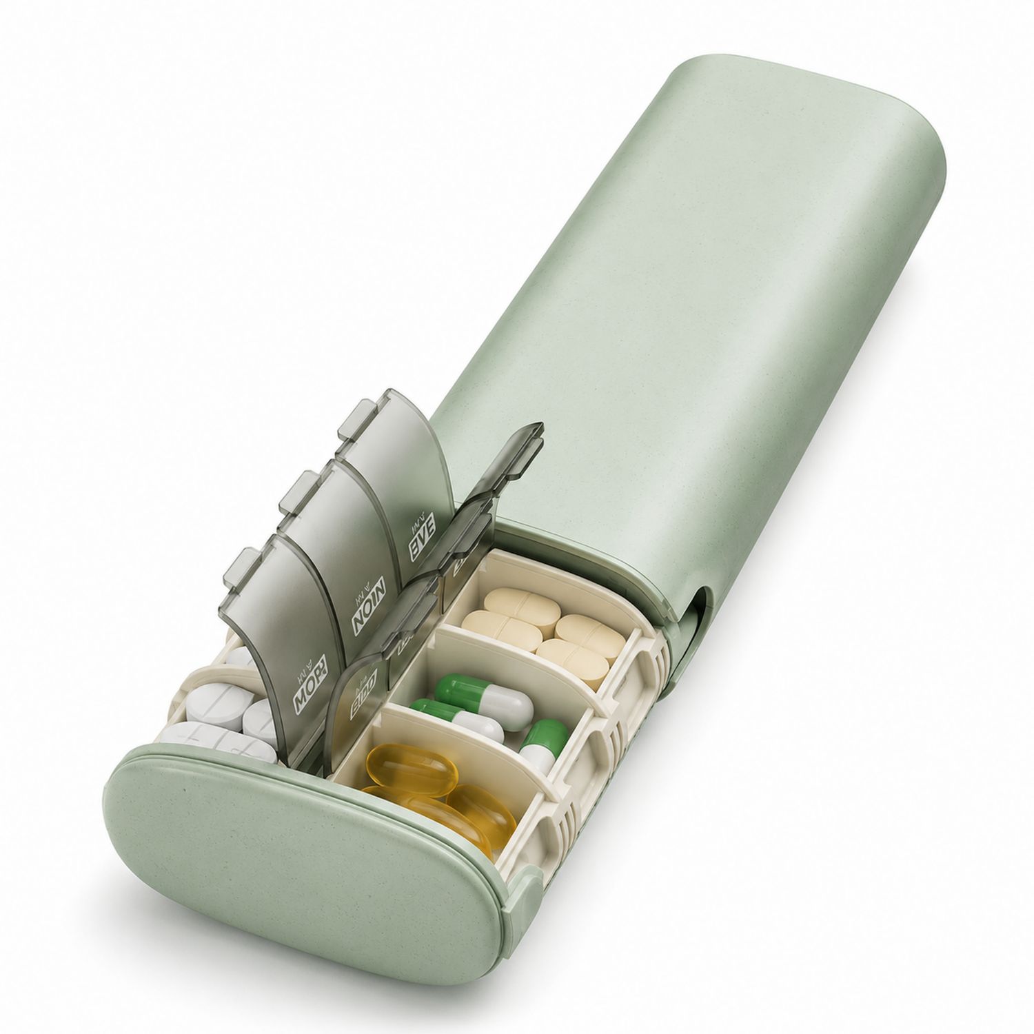 Organizzatore Settimanale di Pillole Verde con 7 Scomparti