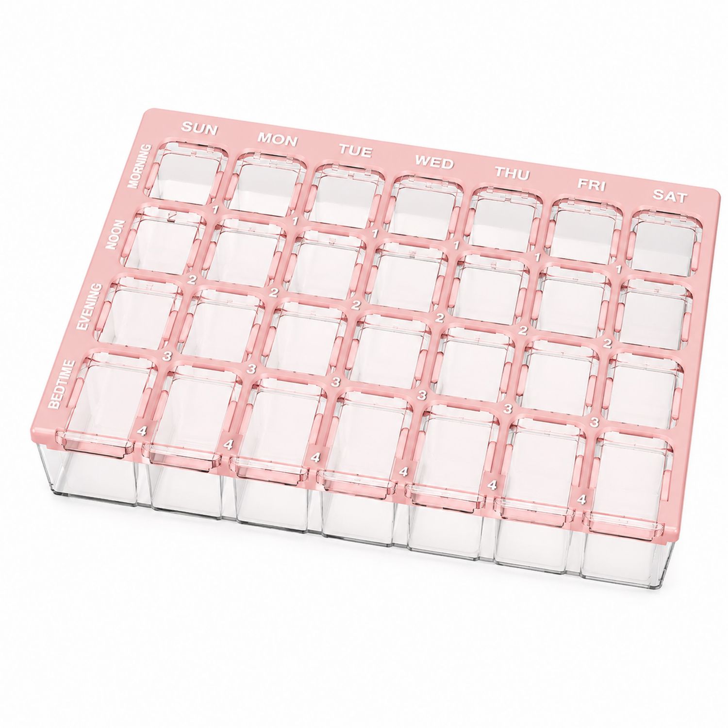 Organizzatore di Pillole Settimanale 28 Scomparti Rosa
