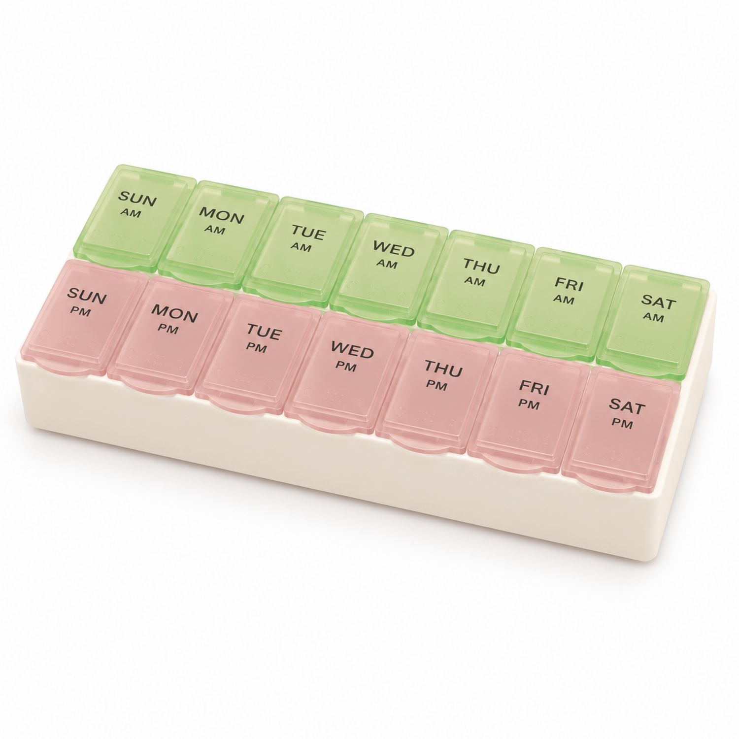 Portapillole Settimanale Verde e Rosa AM PM Organizzatore