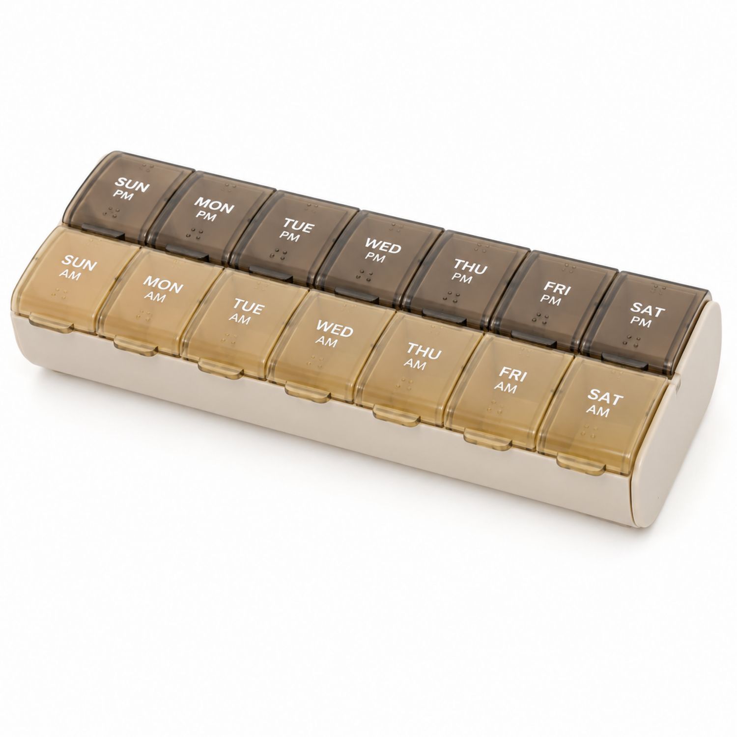 Portapillole Settimanale AM/PM Beige e Marrone